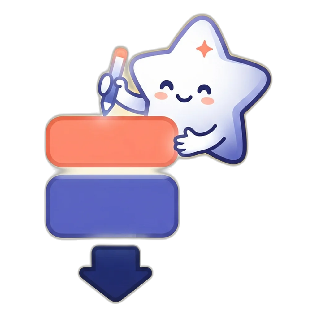 Sparkle the star sprite stacking three caption blocks into a post card
