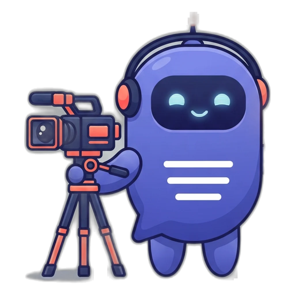 Posty the speech-bubble robot beside a camera, sending paper planes to many networks