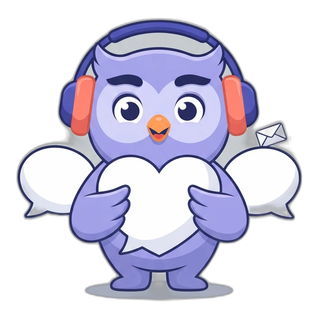 Echo the chat-bubble owl gathering supporter messages into one reply bubble