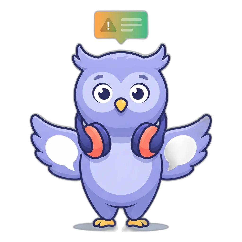 Echo the owl plugging a cable back into a dashboard box as a warning card turns green