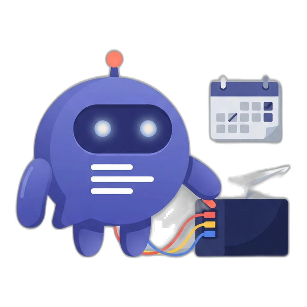 Posty connecting three colored cables into a dashboard box in front of a calendar
