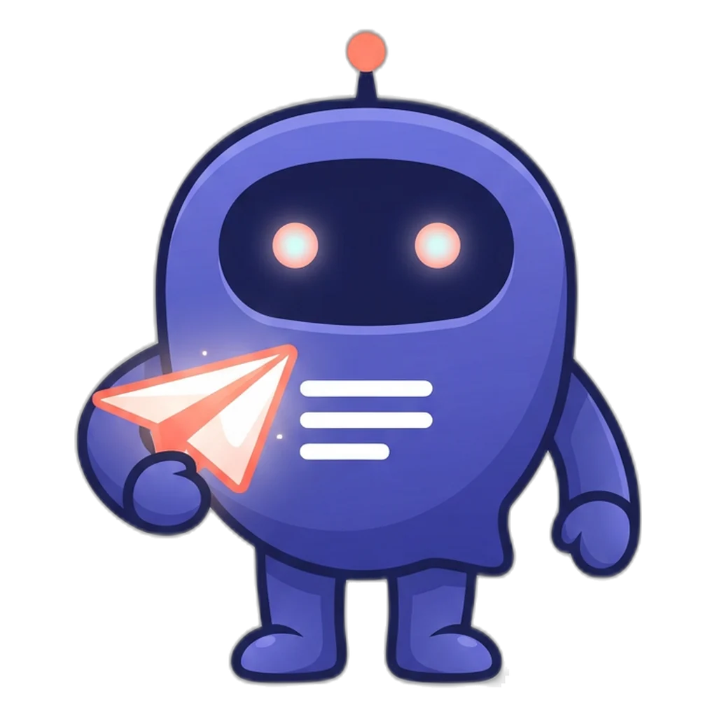 Posty the speech-bubble robot holding a short Multi Post Social register card with three ticked lines
