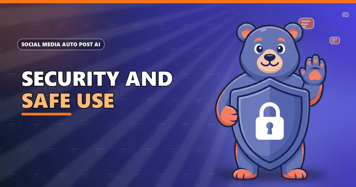 Shield the shield bear behind a large padlock shield for the security and safe use guide